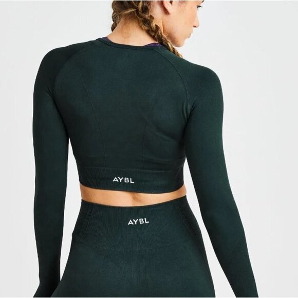 AYBL Balance V2 Seamless Long Sleeve Crop Top Size Small Womens NWT Ribbed Gym - Picture 2 of 16